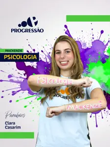 Clara Casarim aprovada em Psicologia no Mackenzie.