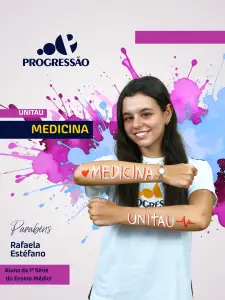Rafaela Estéfano aprovada em Medicina na Unitau.