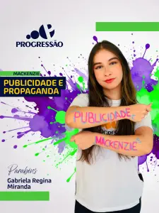 Gabriela Regina Miranda aprovada em Publicidade e Propaganda no Mackenzie.