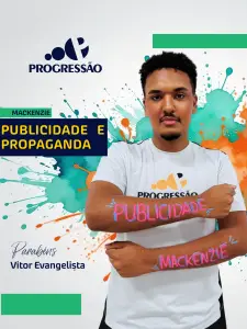 Vitor Evangelista aprovado em Publicidade e Propaganda no Mackenzie.
